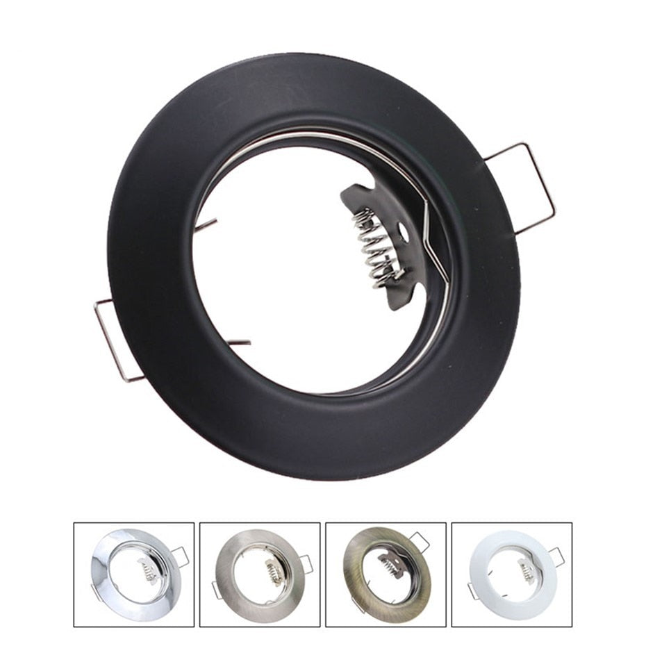 Black White Round Recessed LED Ceiling Light Frame MR16 GU10 Bulb Fixture Downlight Holder GU10 Spot Light Fitting For Housing