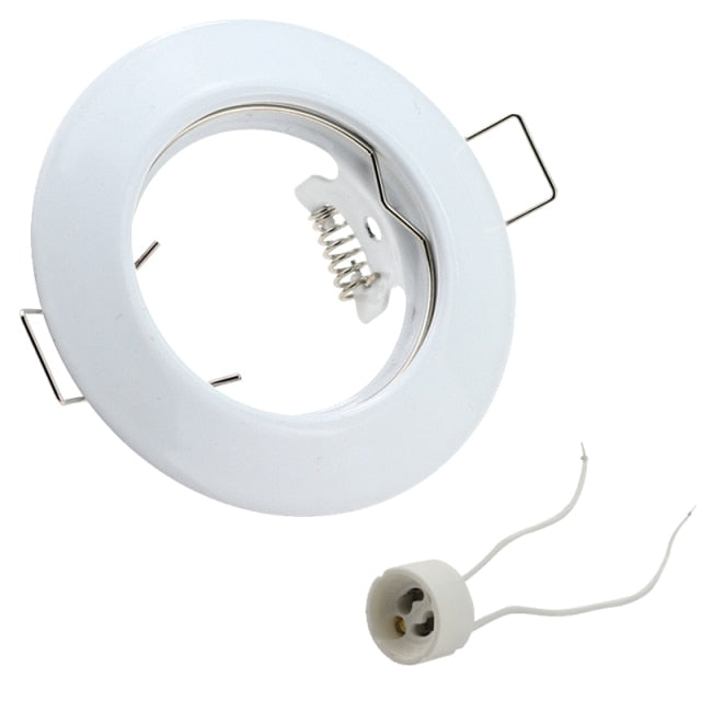 Black White Round Recessed LED Ceiling Light Frame MR16 GU10 Bulb Fixture Downlight Holder GU10 Spot Light Fitting For Housing