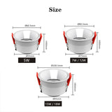 Dimmable Led Downlights Led Spot Light Lamp 220V 110V 12W 18W  Downlight Ceiling Spot Led Lighting Fixture for Home Kitchen Lamp