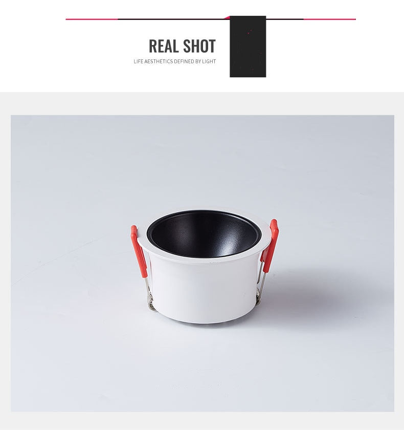 Round Anti-Glare Led COB  Recessed Downlights 7w 12w 15w Dimmable 110v 220v Ceiling Lamp Spotlights for Indoor Lighting