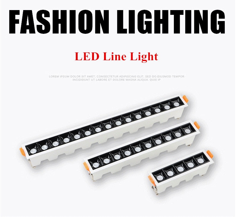 Dimmable LED Downlight Spot Light line light bar creative linear long strip CRI>85 living room corridor light Recessed Light