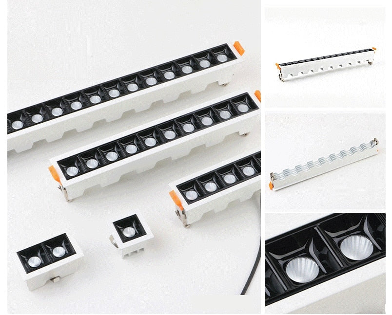 Dimmable LED Downlight Spot Light line light bar creative linear long strip CRI&gt;85 living room corridor light Recessed Light