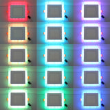 LED Panel Light 6W 9W 18W 24W Square Concealed Dual Color Cool White+Blue/Red/Pink/RGB Lamp Downlight AC100-265V