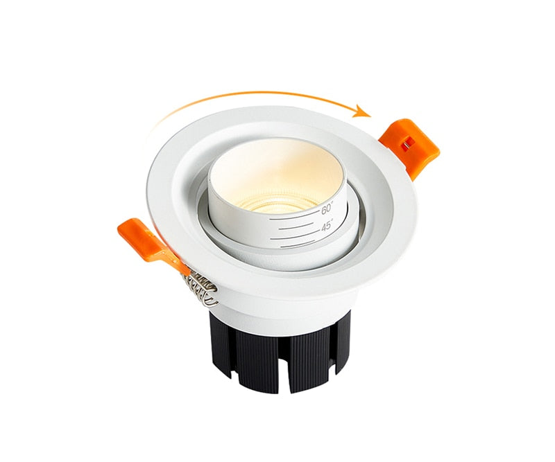 Zoom Beam Angle Adjustable 15/45/60 Degrees LED COB Recessed Downlight 10W 12W 15W  LED Ceiling Spot Light for Picture Background