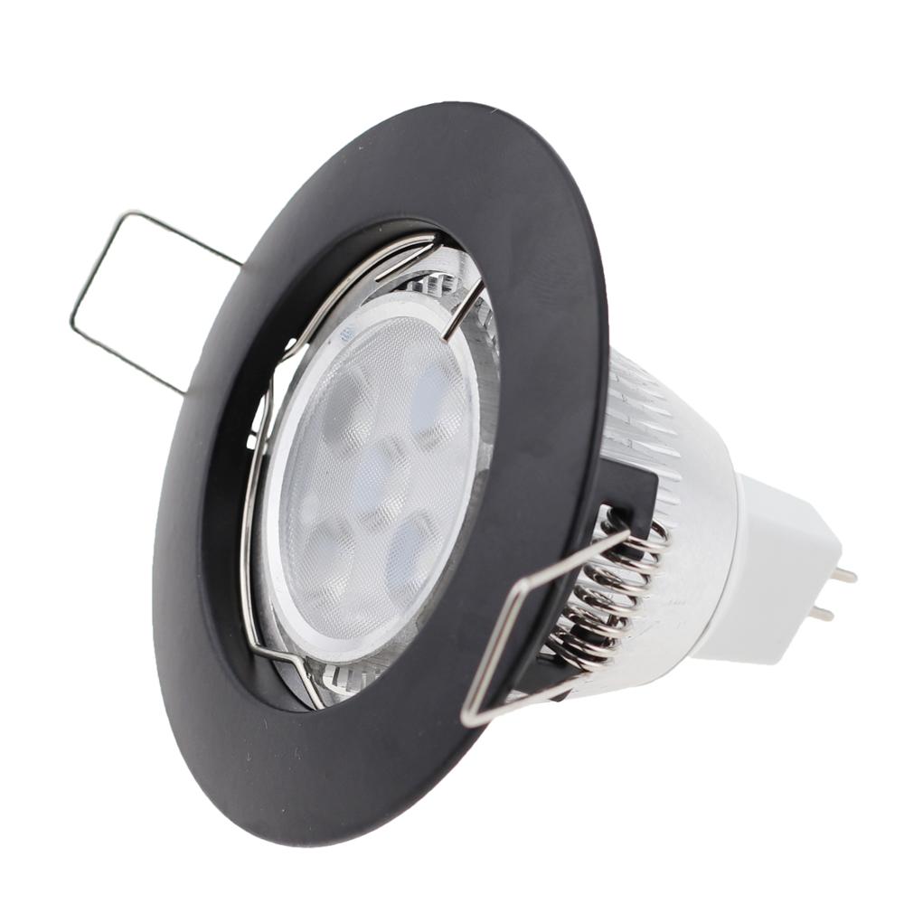 Recessed Trimless Titl 10pcs/lot Round LED Spot Light Fittings GU10 MR16 Socket Base Holder Ceiling Spot Downlight Frame Fixture