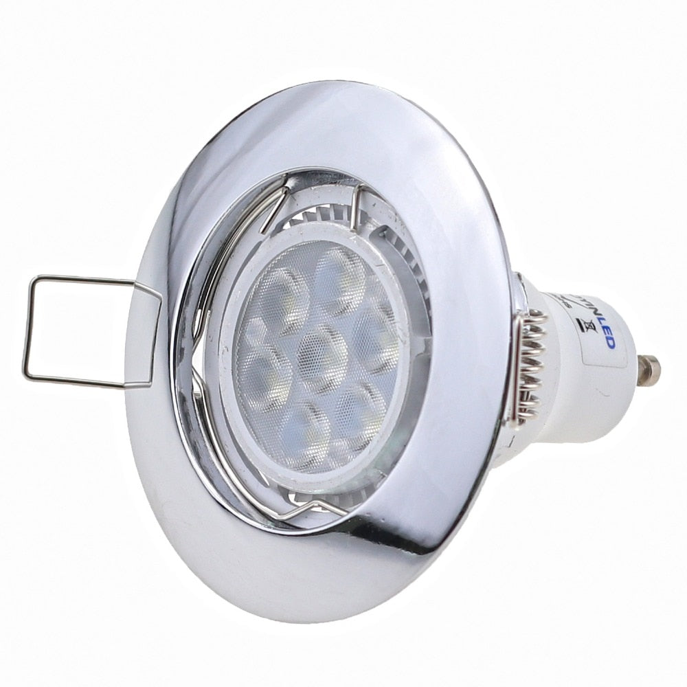 Recessed Trimless Titl 10pcs/lot Round LED Spot Light Fittings GU10 MR16 Socket Base Holder Ceiling Spot Downlight Frame Fixture