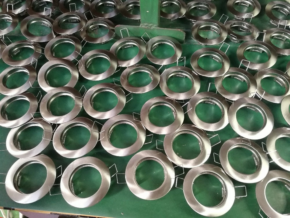 Recessed Trimless Titl 10pcs/lot Round LED Spot Light Fittings GU10 MR16 Socket Base Holder Ceiling Spot Downlight Frame Fixture