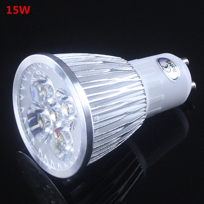 Super Bright 9w 12w 15w GU10 10X LED Bulbs Light 110v 220v Dimmable Led Spotlights warm / Cool White GU10 base LED downlight