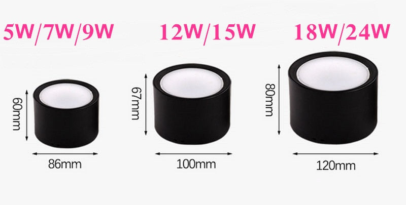 Surface Mounted 5W 7W 9W 12W 15W LED downlight Driverless Ceiling Lamps led spot lights Ceiling Fixtures Lighting Indoor Light