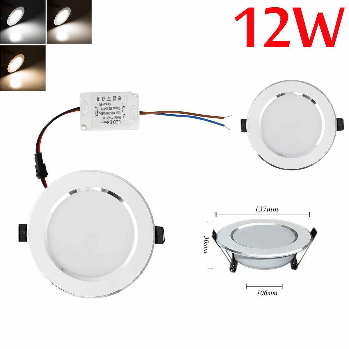 Dimmable LED Downlight Panel Recessed Ceiling Light 3W 5W 7W 9W 12W 15W 18W Bulb Bedroom Kitchen Indoor LED Spot Light 110V 220V