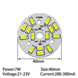 LED SMD5730 PCB Lamp Bead Plate 7W Watt 40MM 58MM 65MM 10PCS Downlight Bulb Light Source Board Lamp Chip Accessories