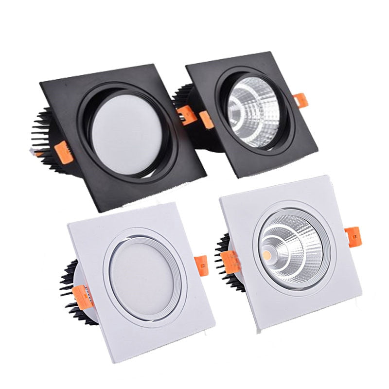 Square LED COB Spot lights Ceiling lamp Dimmable 9W 12W 15W 18W 20W recessed Downlights LED Panel light indoor lighting