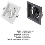 Square Double Ring Downlight Anti-glare LED 105mm 2pcs Cut Hole Recessed Ceiling Spot Lamp Frame GU10 Bulb Replaceable