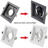 Square Double Ring Downlight Anti-glare LED 105mm 2pcs Cut Hole Recessed Ceiling Spot Lamp Frame GU10 Bulb Replaceable