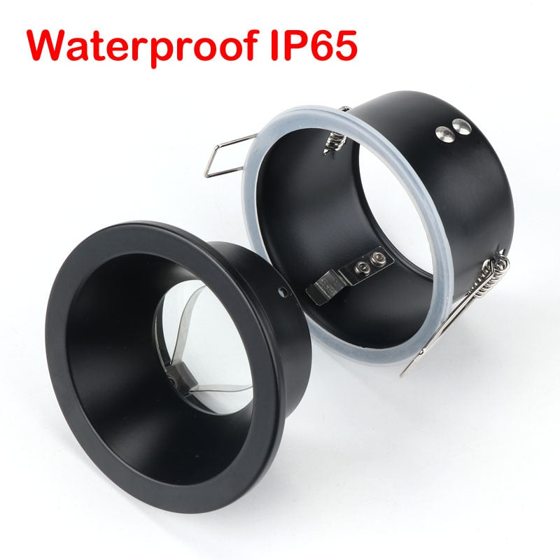 IP65 Round Deep Fire-Rated 5PCS Waterproof Recessed Downlight GU10 MR16 Fitting Matt Black White Bathroom Ceiling Spot Light