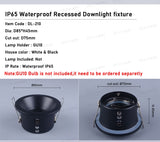 IP65 Round Deep Fire-Rated 5PCS Waterproof Recessed Downlight GU10 MR16 Fitting Matt Black White Bathroom Ceiling Spot Light
