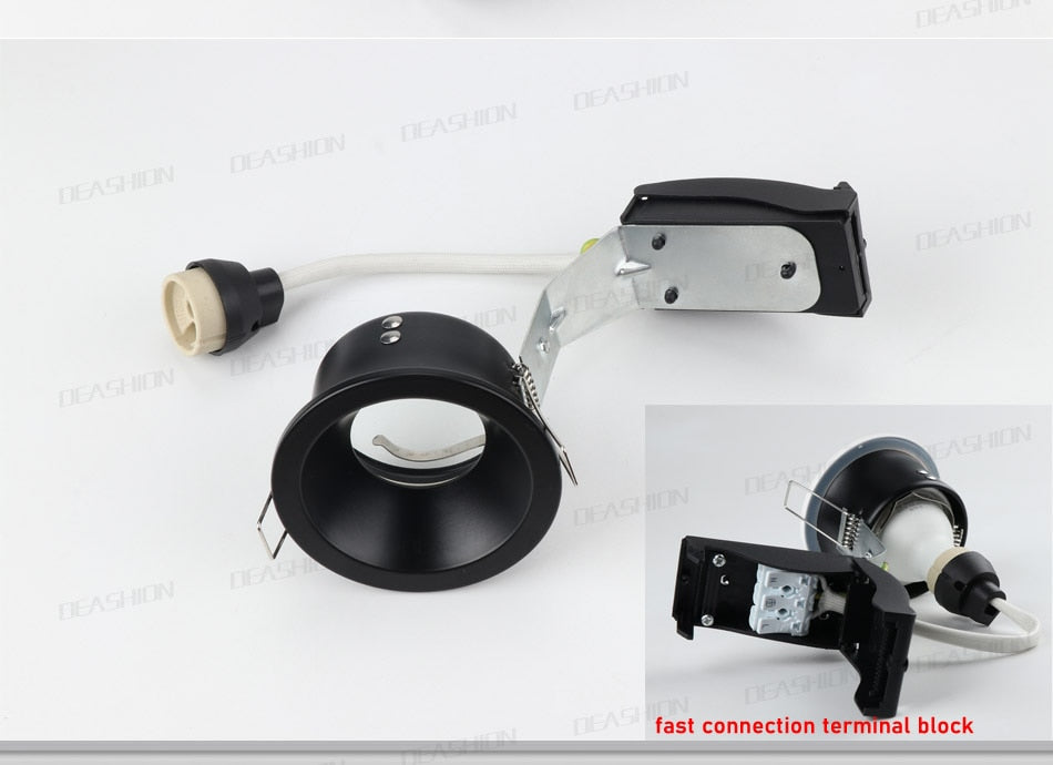 IP65 Round Deep Fire-Rated 5PCS Waterproof Recessed Downlight GU10 MR16 Fitting Matt Black White Bathroom Ceiling Spot Light