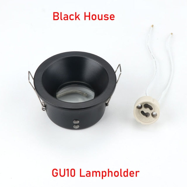 IP65 Round Deep Fire-Rated 5PCS Waterproof Recessed Downlight GU10 MR16 Fitting Matt Black White Bathroom Ceiling Spot Light