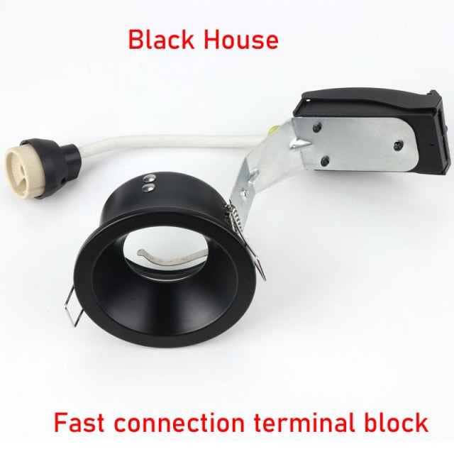 IP65 Round Deep Fire-Rated 5PCS Waterproof Recessed Downlight GU10 MR16 Fitting Matt Black White Bathroom Ceiling Spot Light