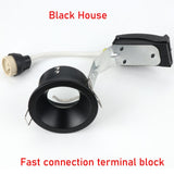 IP65 Round Deep Fire-Rated 5PCS Waterproof Recessed Downlight GU10 MR16 Fitting Matt Black White Bathroom Ceiling Spot Light
