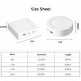 LED Ceiling Light 110V 220V Indoor Modern Light Fixture Surface Mounted Ceiling Lamp 6W 12W 18W Round Square Indoor Panel Light