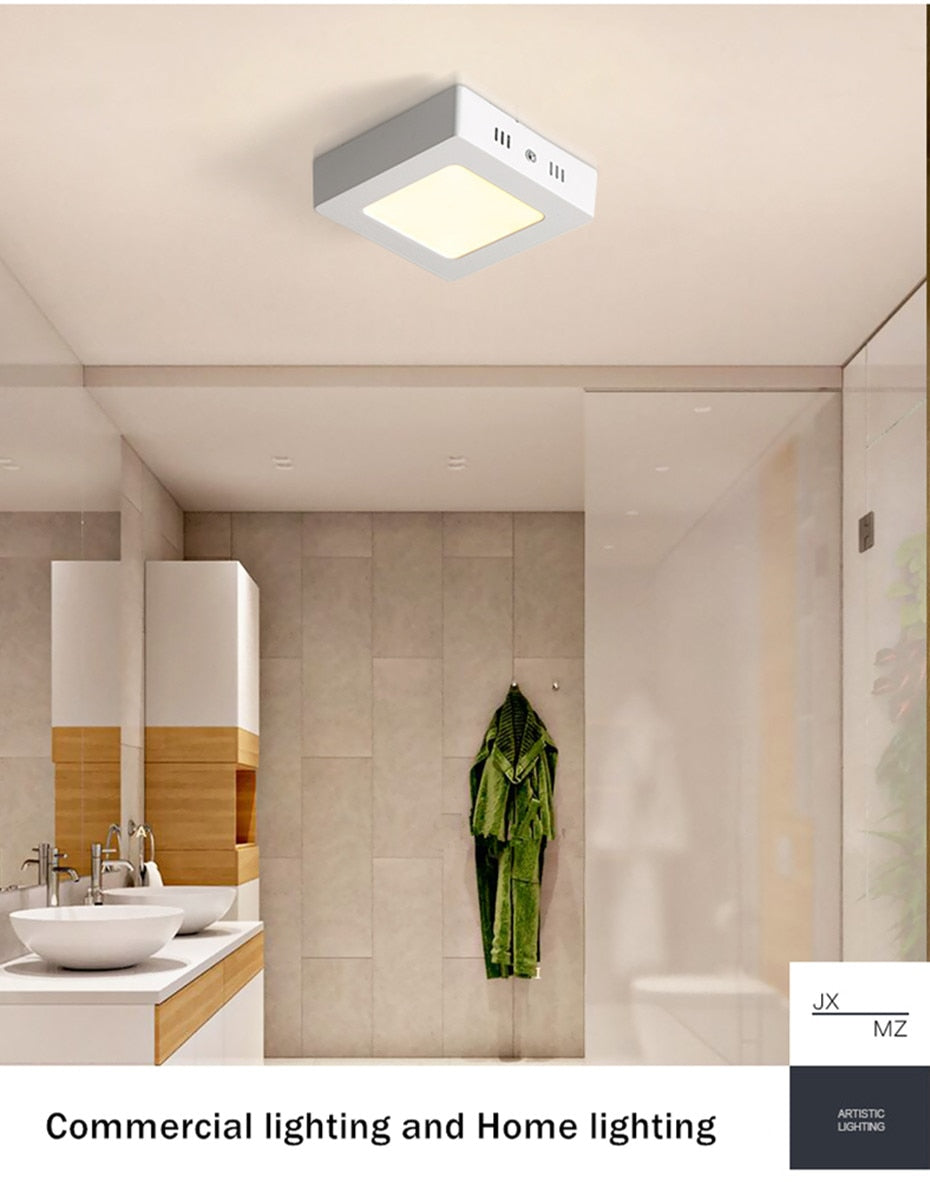 LED Ceiling Light 110V 220V Indoor Modern Light Fixture Surface Mounted Ceiling Lamp 6W 12W 18W Round Square Indoor Panel Light