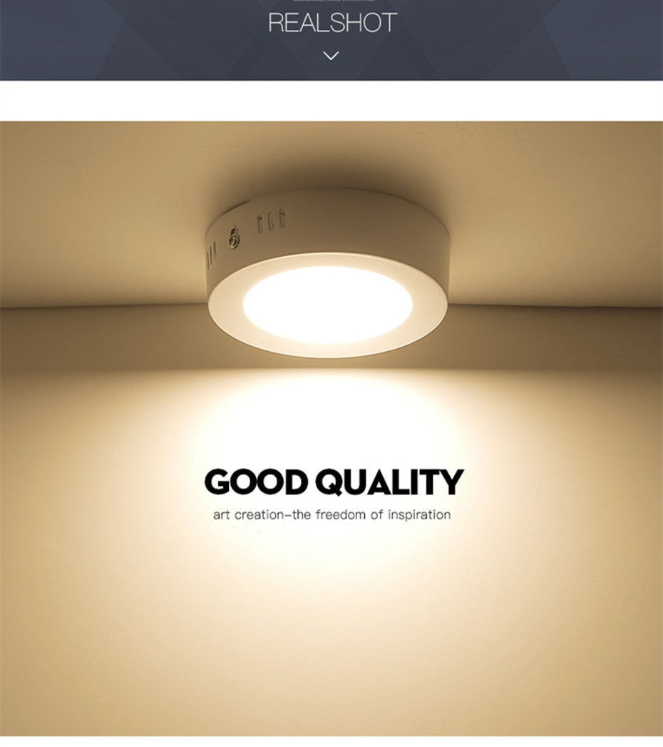 LED Ceiling Light 110V 220V Indoor Modern Light Fixture Surface Mounted Ceiling Lamp 6W 12W 18W Round Square Indoor Panel Light