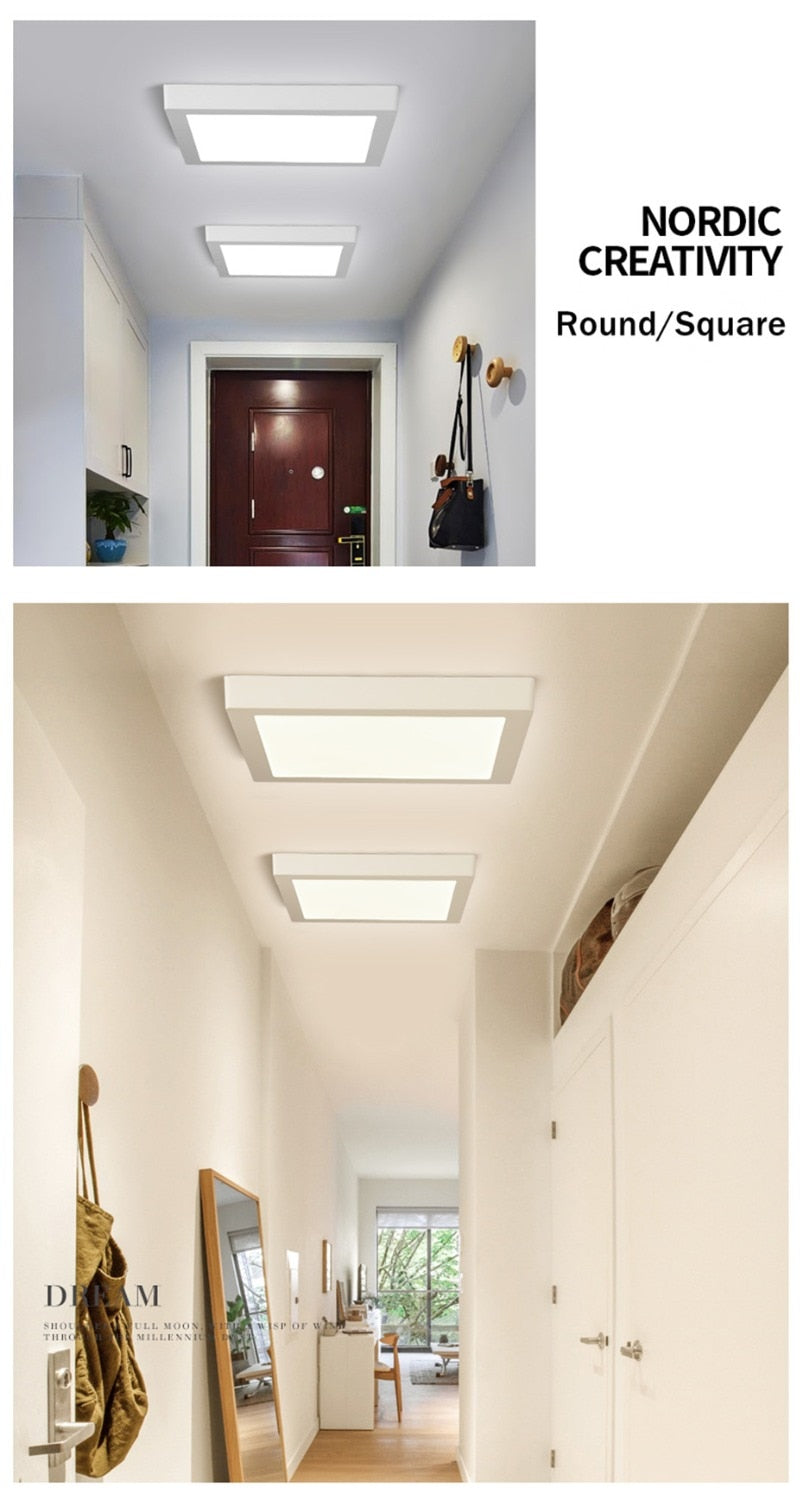 LED Ceiling Light 110V 220V Indoor Modern Light Fixture Surface Mounted Ceiling Lamp 6W 12W 18W Round Square Indoor Panel Light