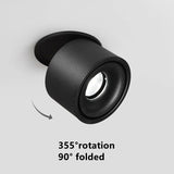Dimmable Folding Rotating Recessed Led Downlight 7w-15W Cob Ceiling Spot Light  Adjustable 110v 220v Warm White For Living Room