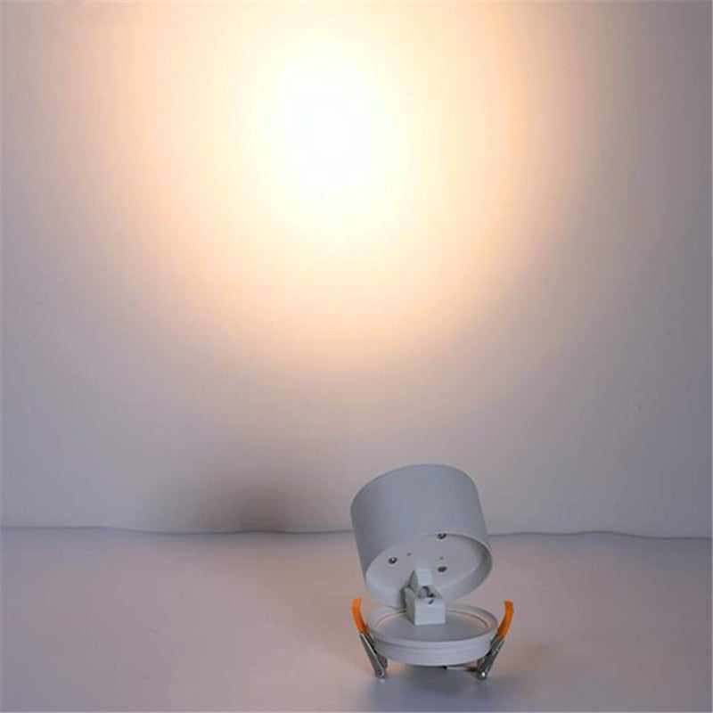 Dimmable Folding Rotating Recessed Led Downlight 7w-15W Cob Ceiling Spot Light  Adjustable 110v 220v Warm White For Living Room