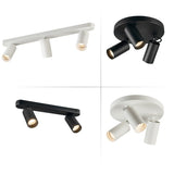 Dimmable creative three-head spotlight 7W/12W round led ceiling home living room surface mounted cob spotlight downlight