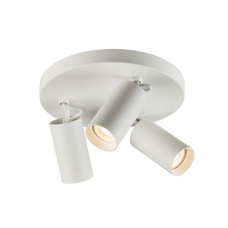 Dimmable creative three-head spotlight 7W/12W round led ceiling home living room surface mounted cob spotlight downlight