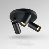 Dimmable creative three-head spotlight 7W/12W round led ceiling home living room surface mounted cob spotlight downlight