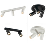 Dimmable creative three-head spotlight 7W/12W round led ceiling home living room surface mounted cob spotlight downlight