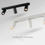 Dimmable creative three-head spotlight 7W/12W round led ceiling home living room surface mounted cob spotlight downlight