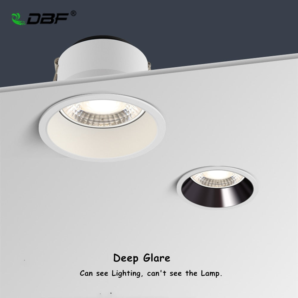 DBF 5W 7W 15W 18W No Flickering Deep Glare LED COB Recessed Downlight Angle Adjust Ceiling Spot Lights for Aisle Pic Background
