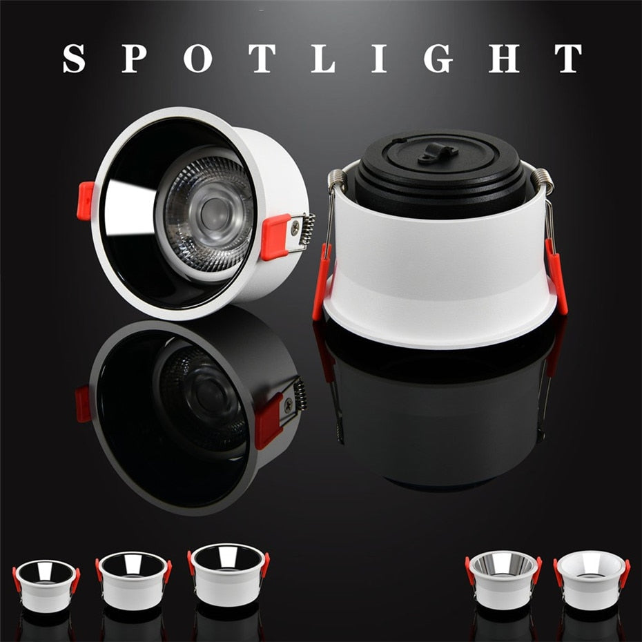 DBF 5W 7W 15W 18W No Flickering Deep Glare LED COB Recessed Downlight Angle Adjust Ceiling Spot Lights for Aisle Pic Background