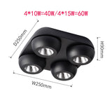 High quality super bright surface mounted LED Dimmable downlights 10W 15W 20W 30W 40W 60W AC85-265V COB ceiling lamp spot lights