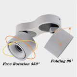 Dimmable Folding Rotating LED Downlights 18W 24W 30W COB LED Ceiling Spot Lights AC85~265V LED Ceiling Lamps Indoor Lighting