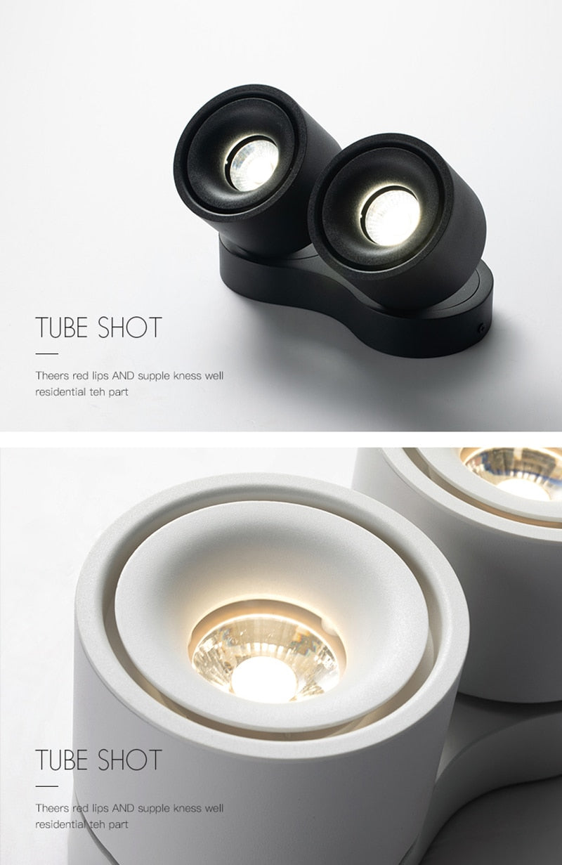 Dimmable Folding Rotating LED Downlights 18W 24W 30W COB LED Ceiling Spot Lights AC85~265V LED Ceiling Lamps Indoor Lighting