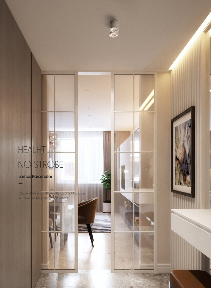 Dimmable Folding Rotating LED Downlights 18W 24W 30W COB LED Ceiling Spot Lights AC85~265V LED Ceiling Lamps Indoor Lighting