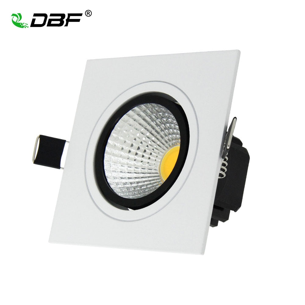 NEW Embedded COB LED Downlights Square 7W 9W 12W 15W LED Spot lamp AC85-265V LED Recessed Ceiling Lamp Warm white/Cold white