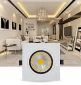 NEW Embedded COB LED Downlights Square 7W 9W 12W 15W LED Spot lamp AC85-265V LED Recessed Ceiling Lamp Warm white/Cold white