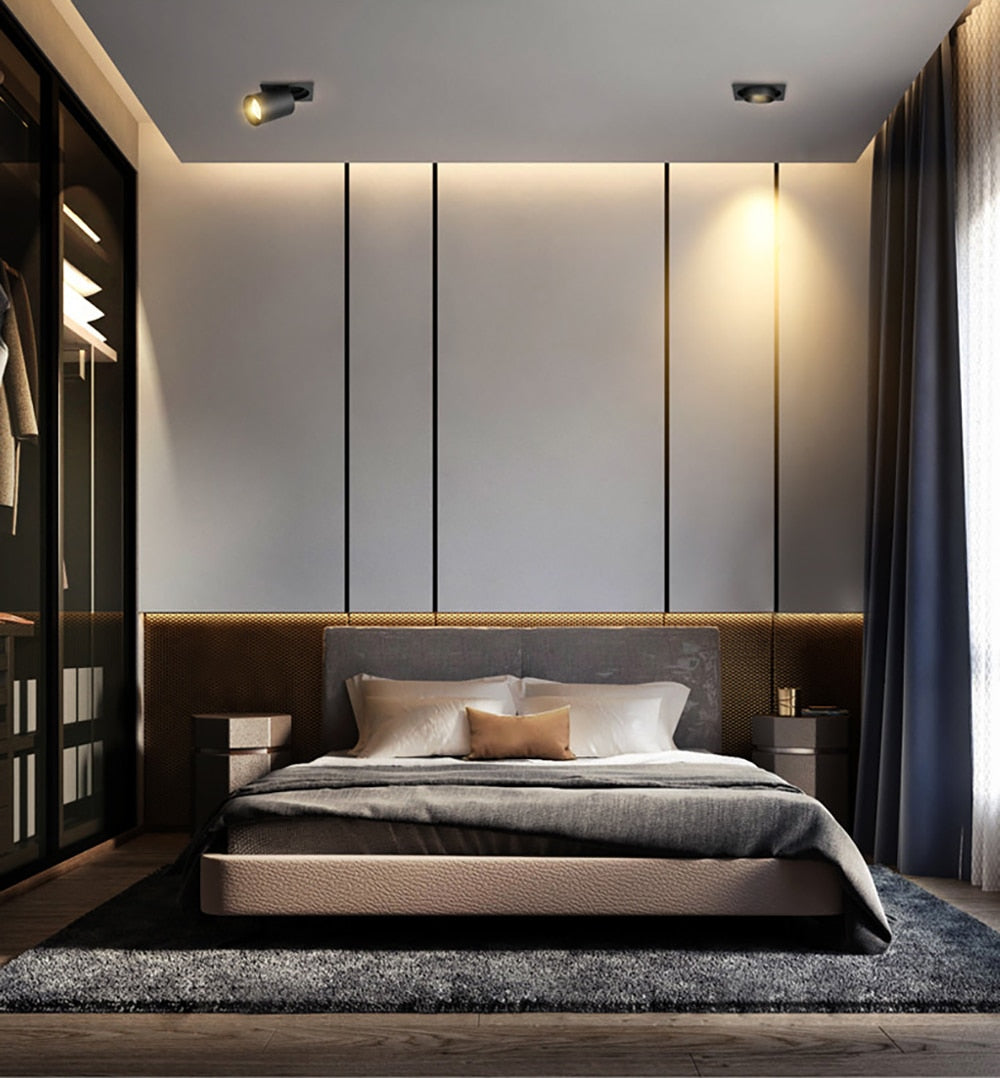 Round Square Adjust Stretchable Recessed 12W 15W 18W 24W COB LED Downlight Ceiling Spotlight Kitchen Living Room Indoor Lighting