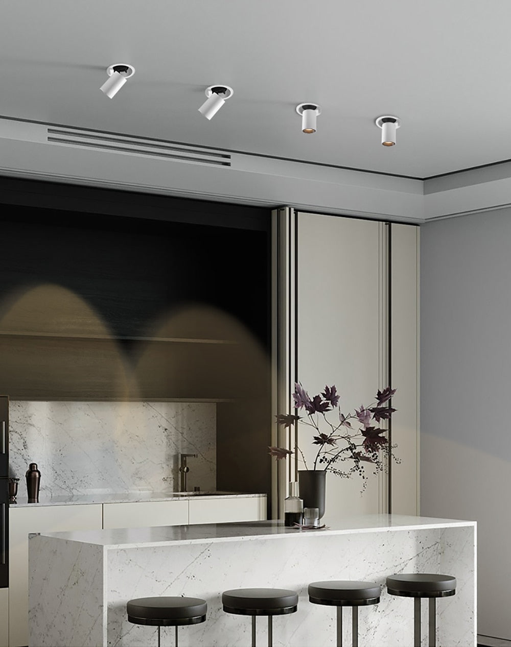 Round Square Adjust Stretchable Recessed 12W 15W 18W 24W COB LED Downlight Ceiling Spotlight Kitchen Living Room Indoor Lighting