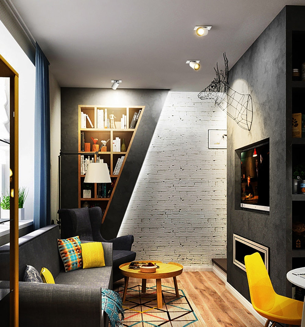 Round Square Adjust Stretchable Recessed 12W 15W 18W 24W COB LED Downlight Ceiling Spotlight Kitchen Living Room Indoor Lighting