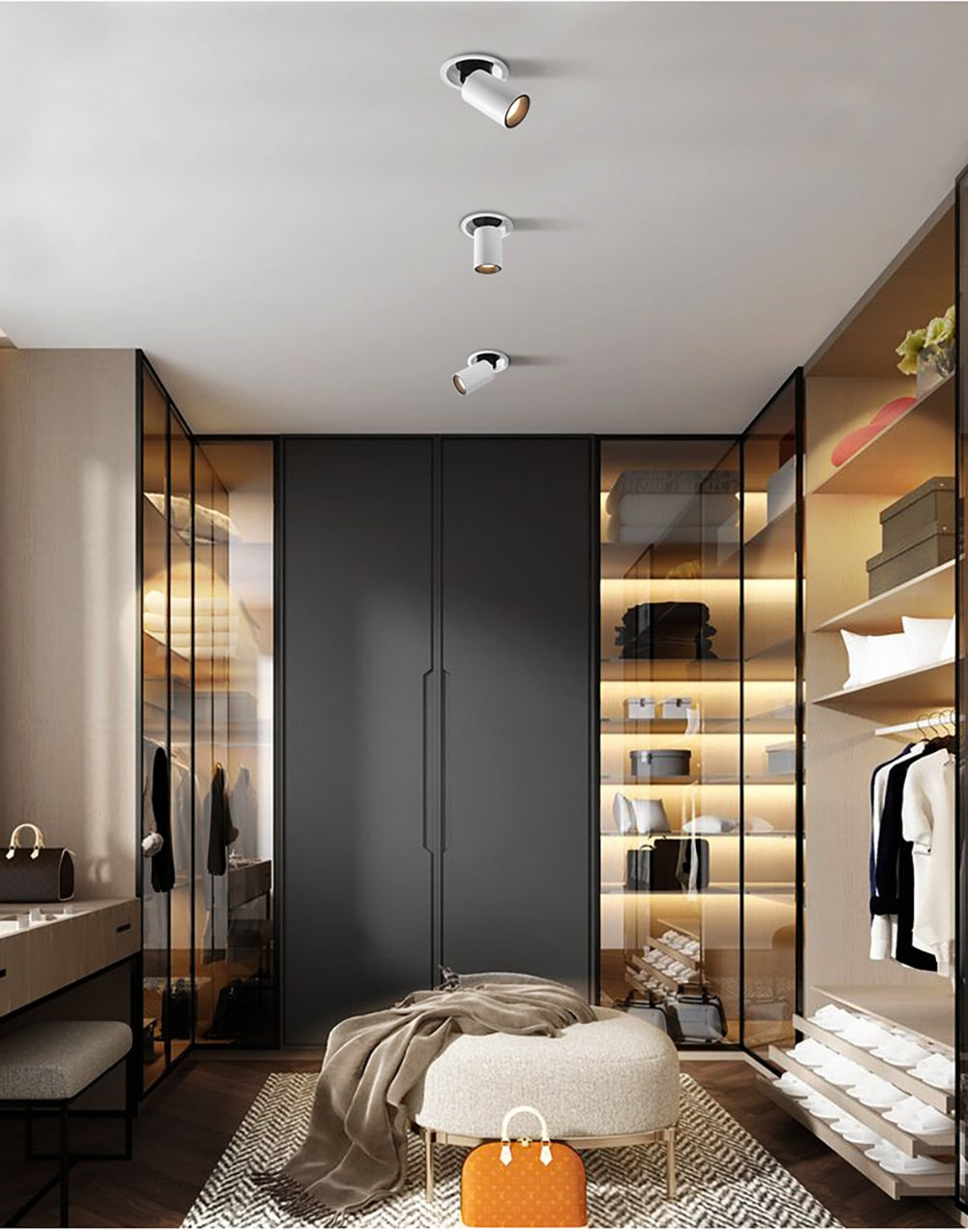 Round Square Adjust Stretchable Recessed 12W 15W 18W 24W COB LED Downlight Ceiling Spotlight Kitchen Living Room Indoor Lighting