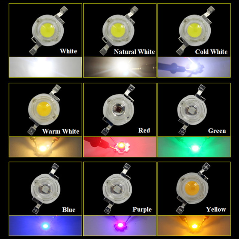 High Power LED Light-Emitting Diode 10pcs 1W 3W LEDs Chip Warm White Cold White Red Green Blue For Spot Light Downlight Lamp