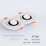 Dimmable Recessed Round LED Downlights  AC85-265V 5w 7w 12w 18w 24ｗ COB Ceiling Warm/Cold White Wash Wall Light RA90