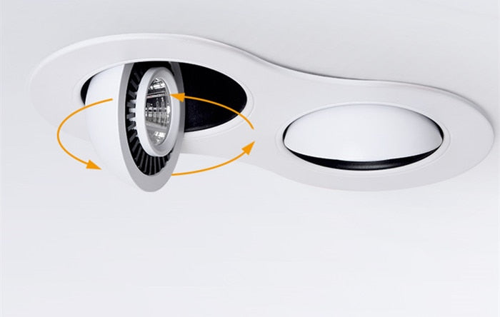 Dimmable Recessed Round LED Downlights  AC85-265V 5w 7w 12w 18w 24ｗ COB Ceiling Warm/Cold White Wash Wall Light RA90